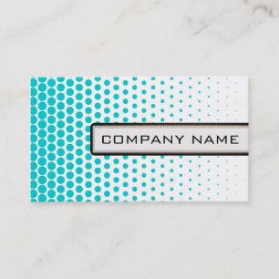 Turquoise Techno Dots Elegant Modern White Business Card
