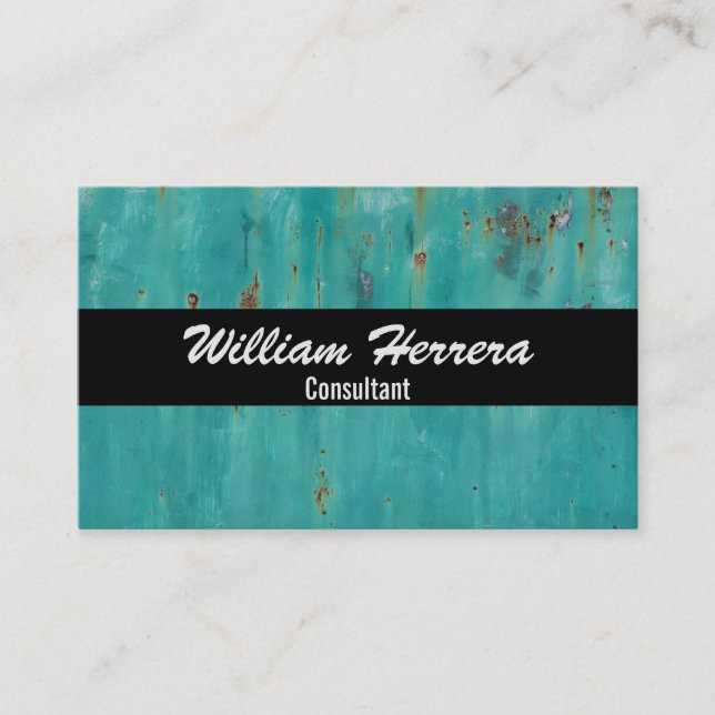Turquoise Template Elegant Bold Layout 100 Boxed Business Card (Front)