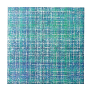 Turquoise textured check tile