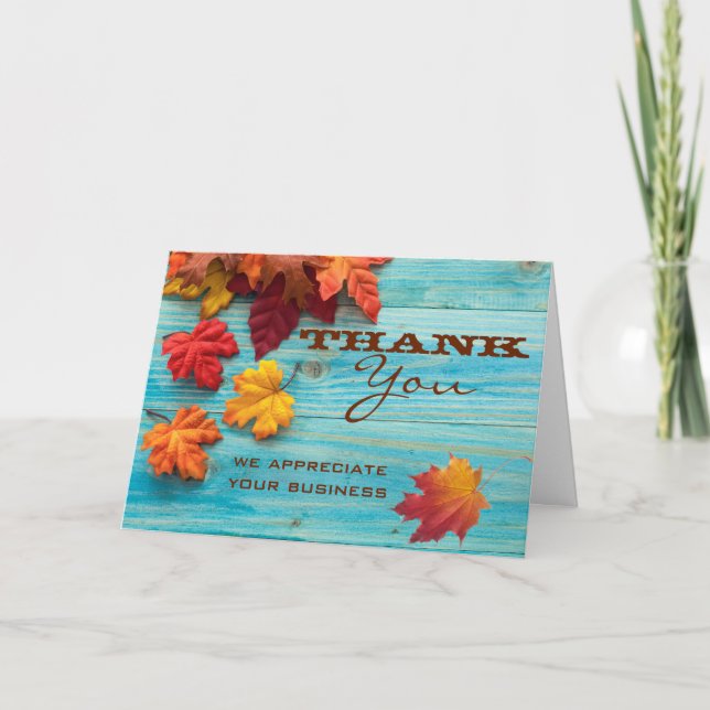 Turquoise Thank You Greeting Card (Front)