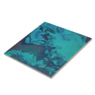 Turquoise Tidal Abyss Decorative Ceramic Tile