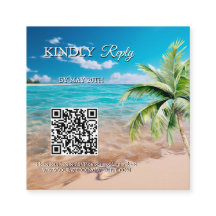 Turquoise Tide Tropical Beach Wedding QR code RSVP