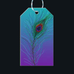 Turquoise to Purple Peacock Feather Gift Tags<br><div class="desc">Turquoise to Purple Peacock Feather Heart gift tags. Pretty for a wedding or birthday party.</div>