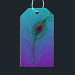 Turquoise to Purple Peacock Feather Gift Tags<br><div class="desc">Turquoise to Purple Peacock Feather Heart gift tags. Pretty for a wedding or birthday party.</div>