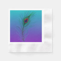 Turquoise to Purple Peacock Feather