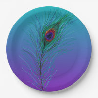 Turquoise to Purple Peacock Feather