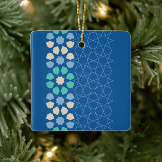 Turquoise Tranquillity Rhythm Ceramic Ornament