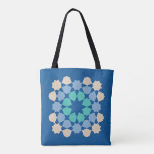 Turquoise Tranquillity Tile Tote Bag