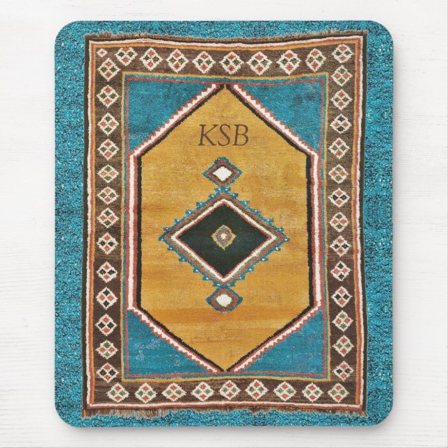 Turquoise Treasure Antique Persian Oriental Rug Mouse Pad (Front)