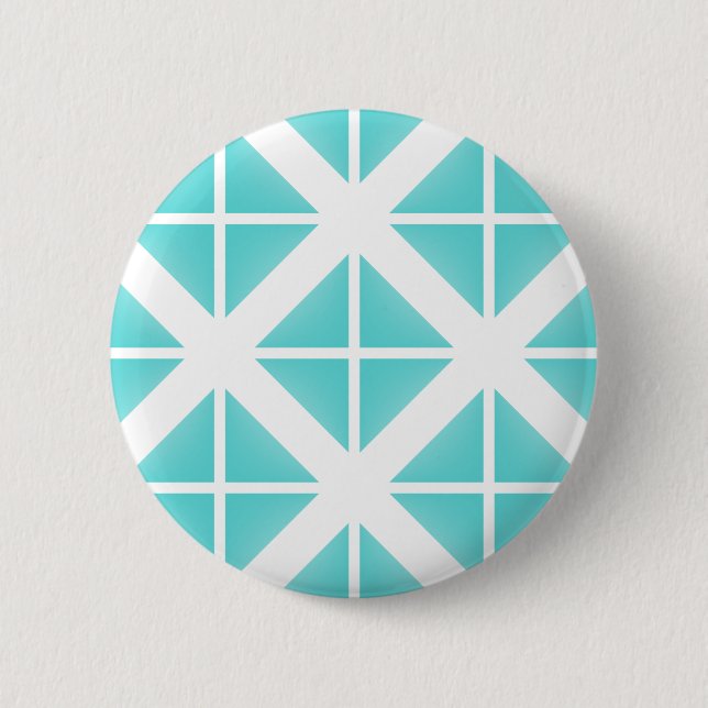 Turquoise Trendy Triangle Pattern 6 Cm Round Badge (Front)