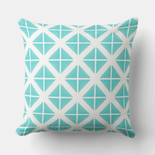Turquoise Trendy Triangle Pattern Cushion