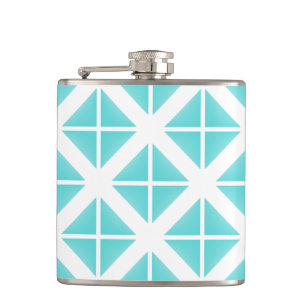 Turquoise Trendy Triangle Pattern Hip Flask