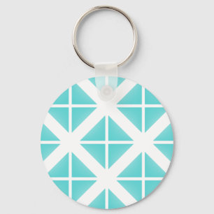 Turquoise Trendy Triangle Pattern Key Ring