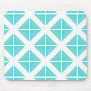 Turquoise Trendy Triangle Pattern Mouse Pad