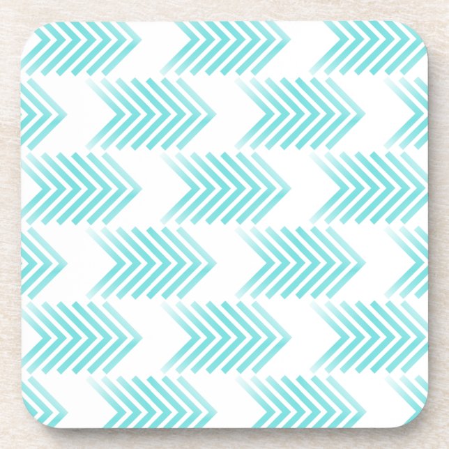 Turquoise Tribal Arrow Pattern Coaster (Front)