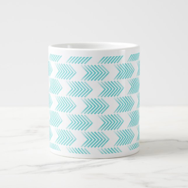 Turquoise Tribal Arrow Pattern Large Coffee Mug (Front)