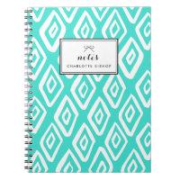 Turquoise Tribal Diamonds Pattern Personalised