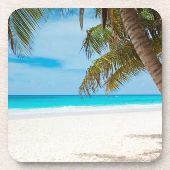 Turquoise Tropical Beach Coaster (Front)