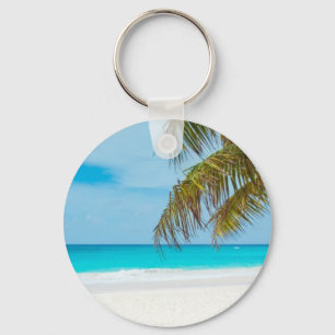 Turquoise Tropical Beach Key Ring