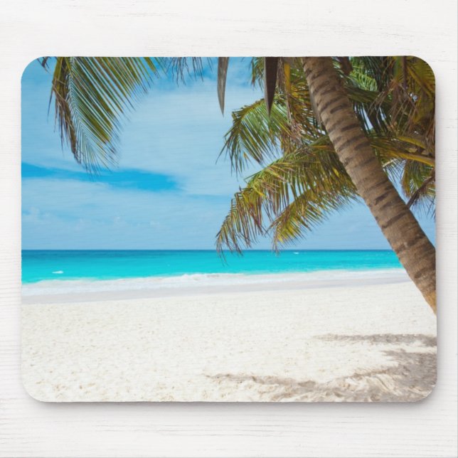 Turquoise Tropical Beach Mouse Pad (Front)