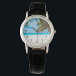 Turquoise Tropical Beach Watch<br><div class="desc">Secluded serene and peaceful tropical white sand beach. Calm turquoise waters and a few palm trees for shade. The perfect location for some rest and relaxation.</div>