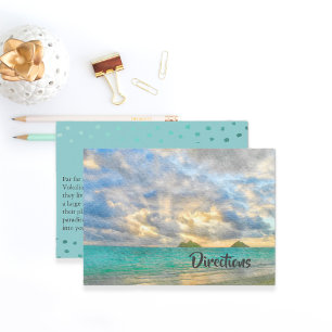 Turquoise Tropical Paradise Wedding Directions Enclosure Card