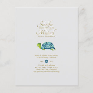 Turquoise Turtle Bridal Shower by Mail or Wedding