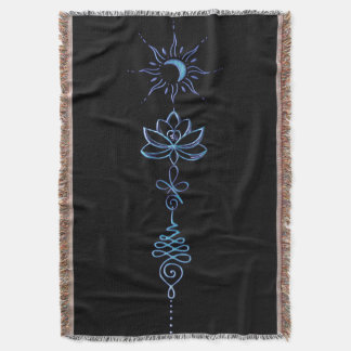 Turquoise Unalome Group Throw Blanket