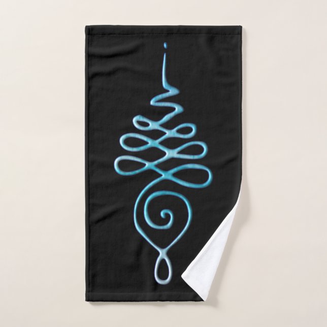 Turquoise Unalome  Hand Towel (Hand Towel)