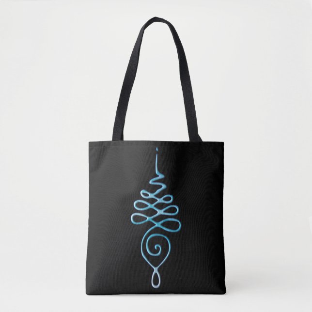 Turquoise Unalome Tote Bag (Front)