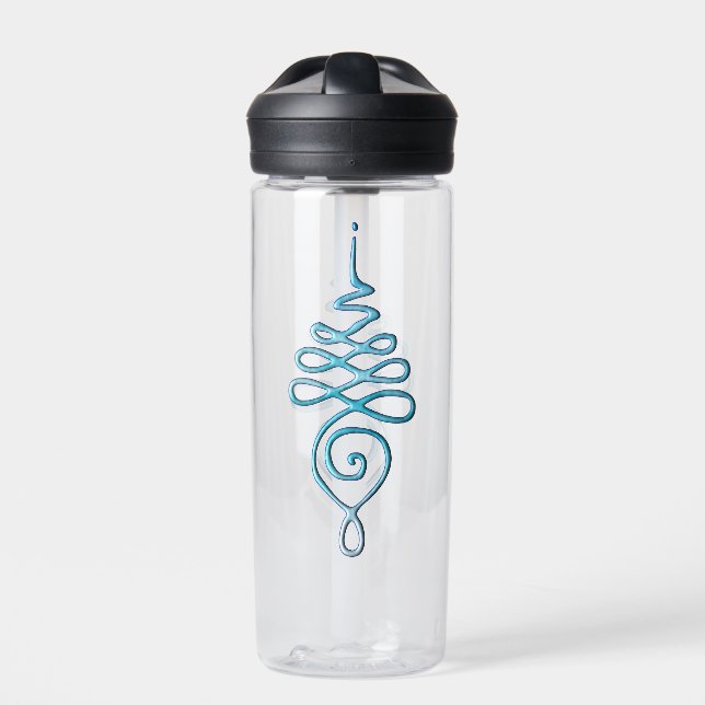 Turquoise Unalome  water bottle (Front)