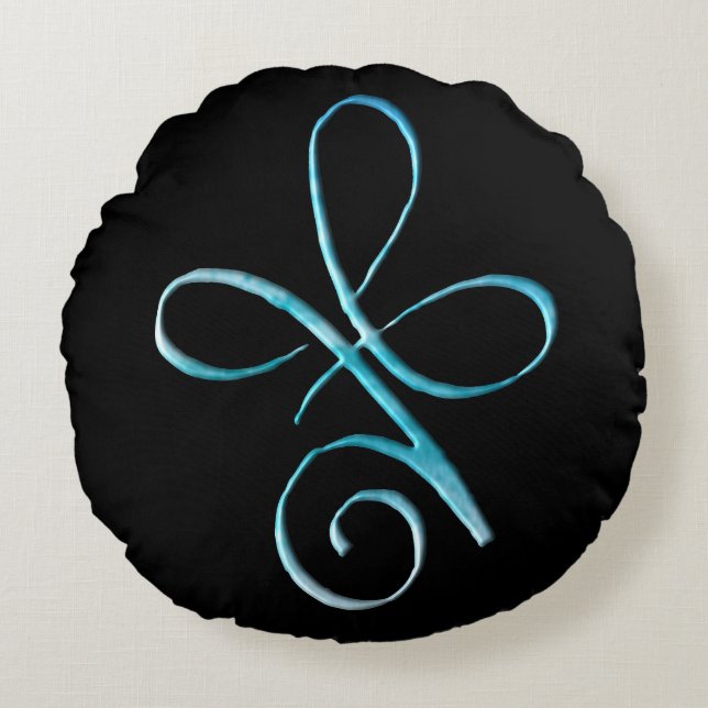 Turquoise Unconditional Love Round Cushion (Front)