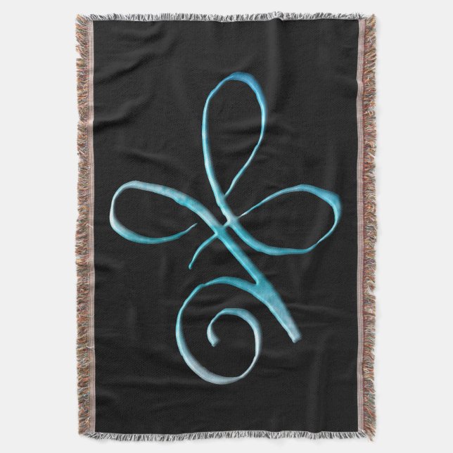 Turquoise Unconditional Love Throw Blanket (Front Vertical)