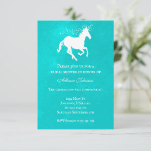 Turquoise Unicorn Bridal Shower Invite