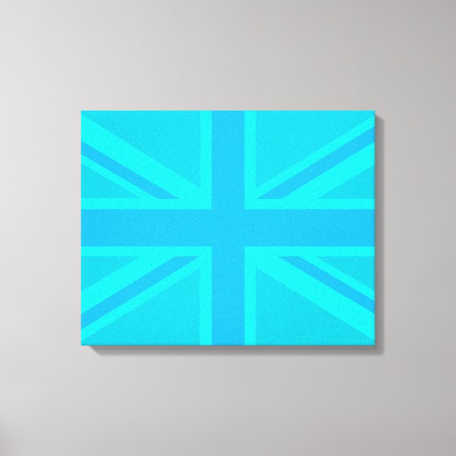 Turquoise Union Jack British Flag Design Canvas Print (Front)