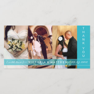 TURQUOISE UNION   WEDDING THANK YOU CARD