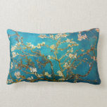 Turquoise Van Gogh Blossoming Almond Tree Lumbar Cushion<br><div class="desc">Beautiful art print on a pillow. Vincent Van Gogh Blossoming Almond Tree.</div>