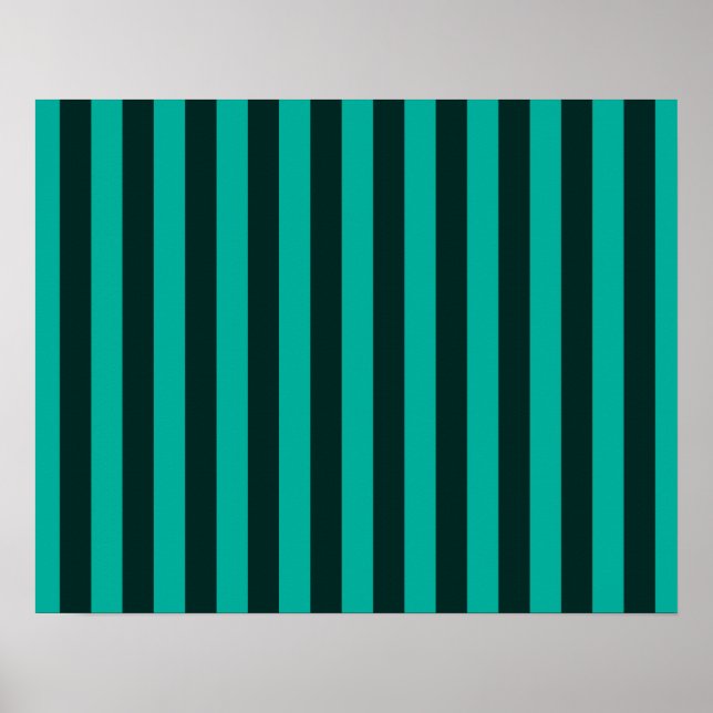 Turquoise Vertical Stripes Customise This! Poster (Front)