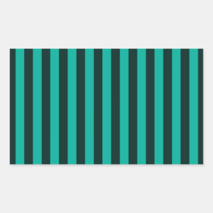 Turquoise Vertical Stripes Style Decor Rectangular Sticker