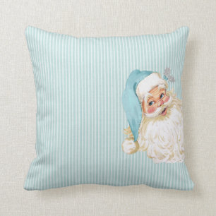 Turquoise Vintage Victorian Santa Shabby Colours Cushion