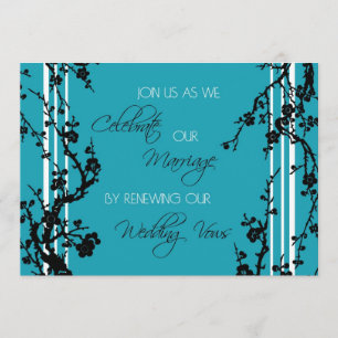 Turquoise Vow Renewal Ceremony Invitation Card