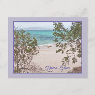 Turquoise Water, White Sand Beach/Naxos, Greece Postcard