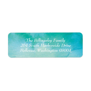 Turquoise Watercolor Address Label
