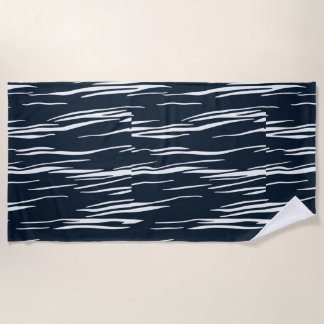Turquoise Watercolor Brush Stroke Beach Blanket