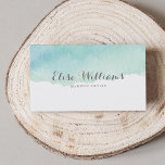 Turquoise Watercolor Business Card<br><div class="desc">Elegant watercolor design that can be personalised with your text.</div>