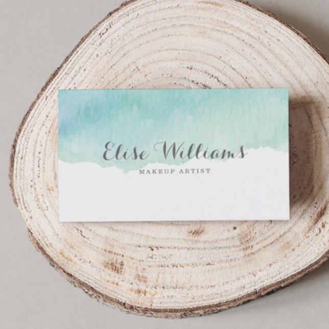 Turquoise Watercolor Business Card (Creator Uploaded)
