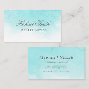 Turquoise Watercolor Business Card