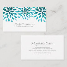 Turquoise Watercolor Chrysanthemums