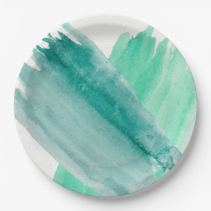 Turquoise Watercolor Paper Plates