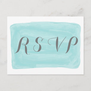 Turquoise Watercolor Response Postcard